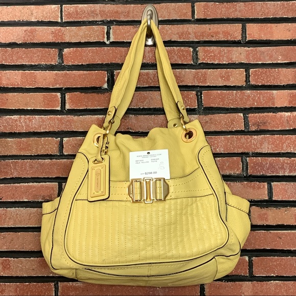 b. makowsky Handbags - B. Makowsky Yellow Leather Shoulder Bag.